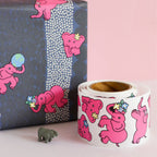 アニマル ロールステッカー Pink Elephant