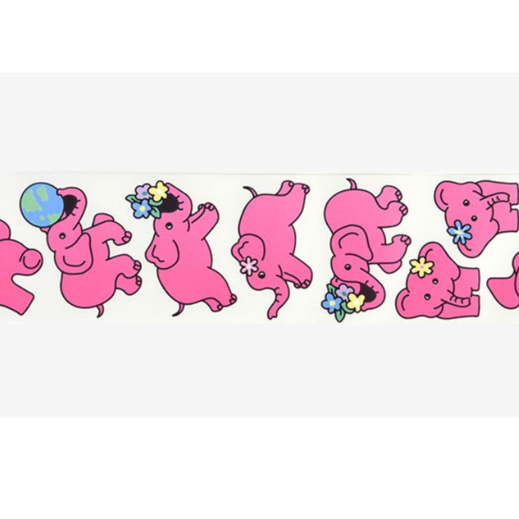 アニマル ロールステッカー Pink Elephant
