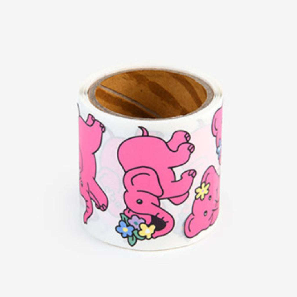 アニマル ロールステッカー Pink Elephant