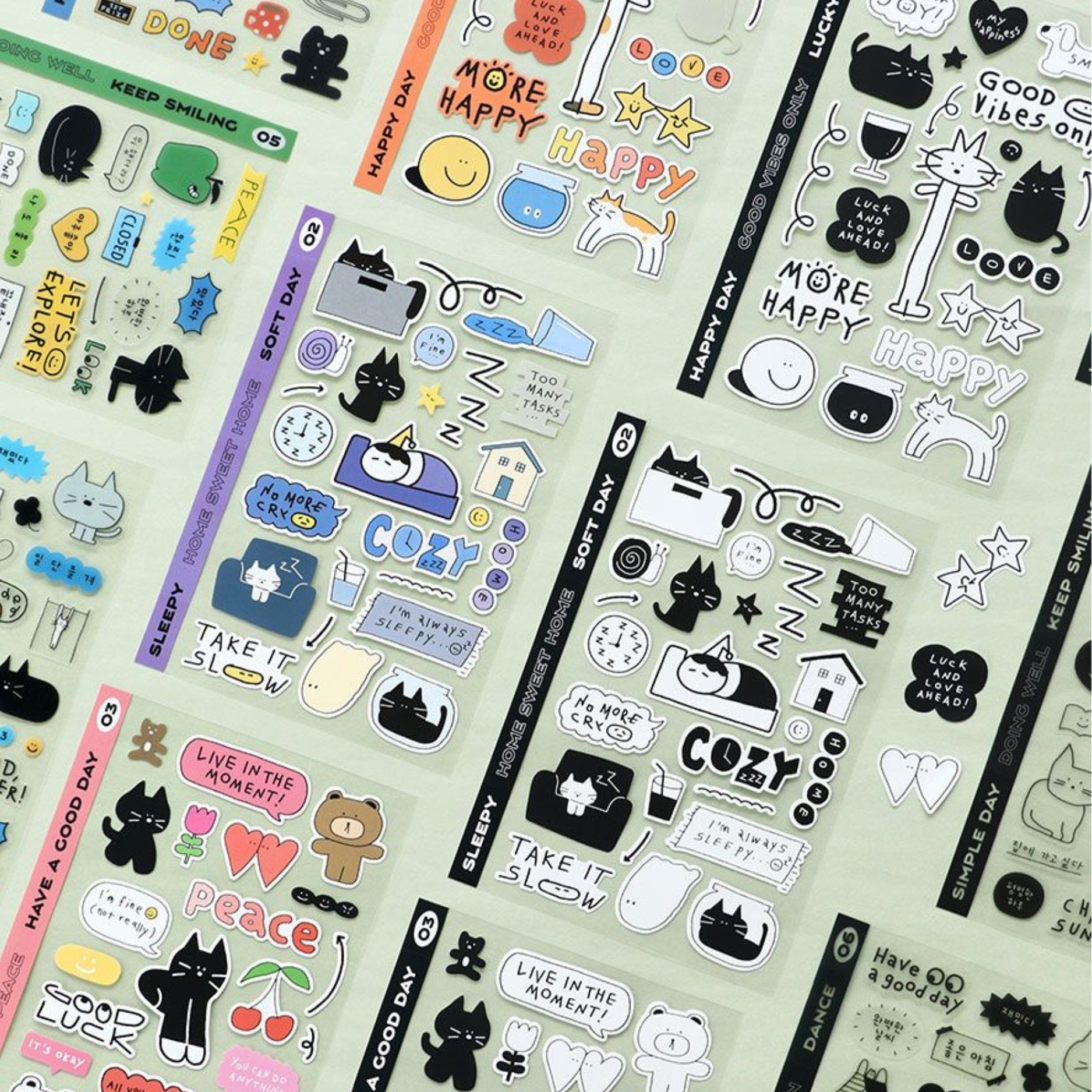 ドゥードゥル デイリーデコ ステッカーパック リムーバブル - ブラック