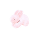 もこもこ型抜きポストカード - リボンうさぎ