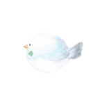 もこもこ型抜きポストカード - 青い鳥