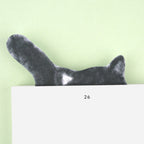 もこもこ型抜きポストカード - 黒ねこ