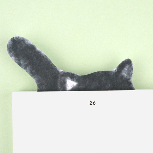 もこもこ型抜きポストカード - 黒ねこ