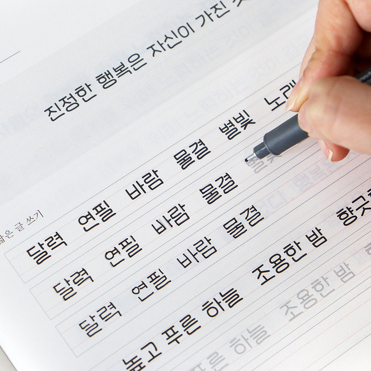 〈韓国語〉きれいな文字練習ノート  7つの文字スタイル練習